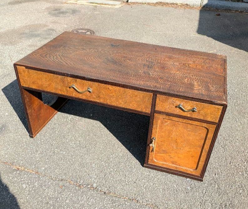 木製文机　引き出し付き　ヴィンテージ　昭和レトロ