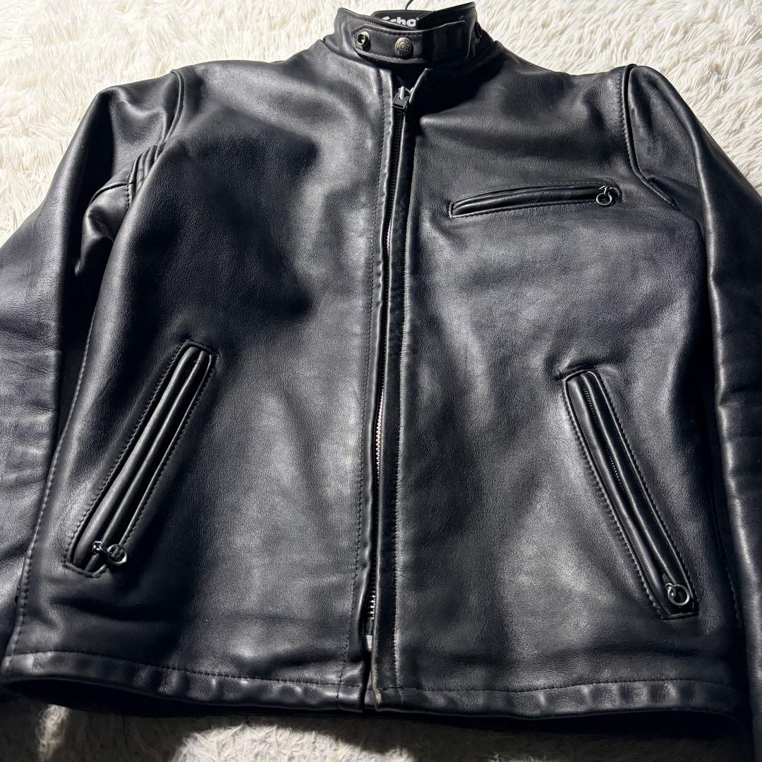 【米国製】schott ライダースジャケット 641 本革　ブラック 36