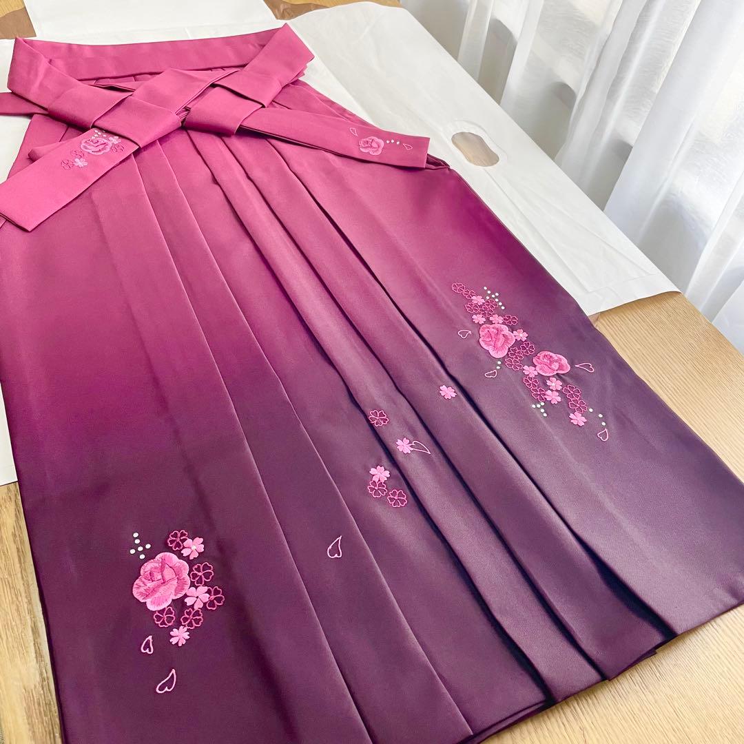 ジュニア　女の子　二尺袖　着物　袴　セット　（ピンク）