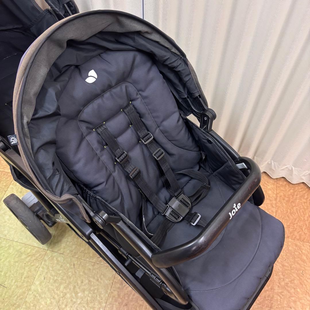 お洗濯済で清潔　ジョイー　2人乗り　エヴァライトデュオ　オリーブ　レインカバー付