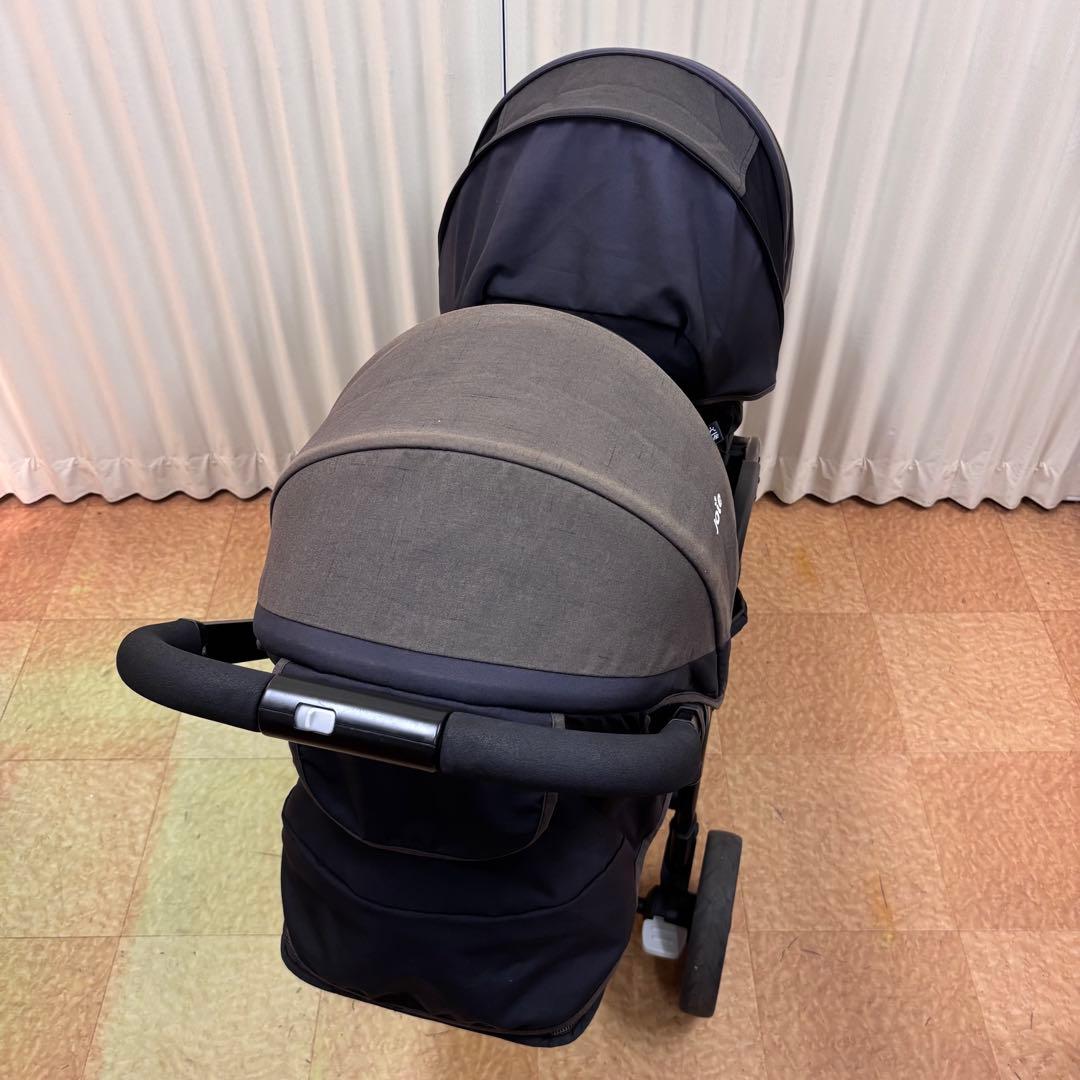 お洗濯済で清潔　ジョイー　2人乗り　エヴァライトデュオ　オリーブ　レインカバー付