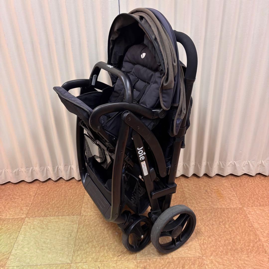 お洗濯済で清潔　ジョイー　2人乗り　エヴァライトデュオ　オリーブ　レインカバー付