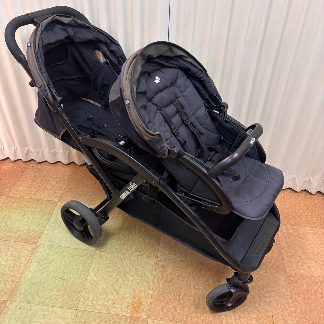 お洗濯済で清潔　ジョイー　2人乗り　エヴァライトデュオ　オリーブ　レインカバー付