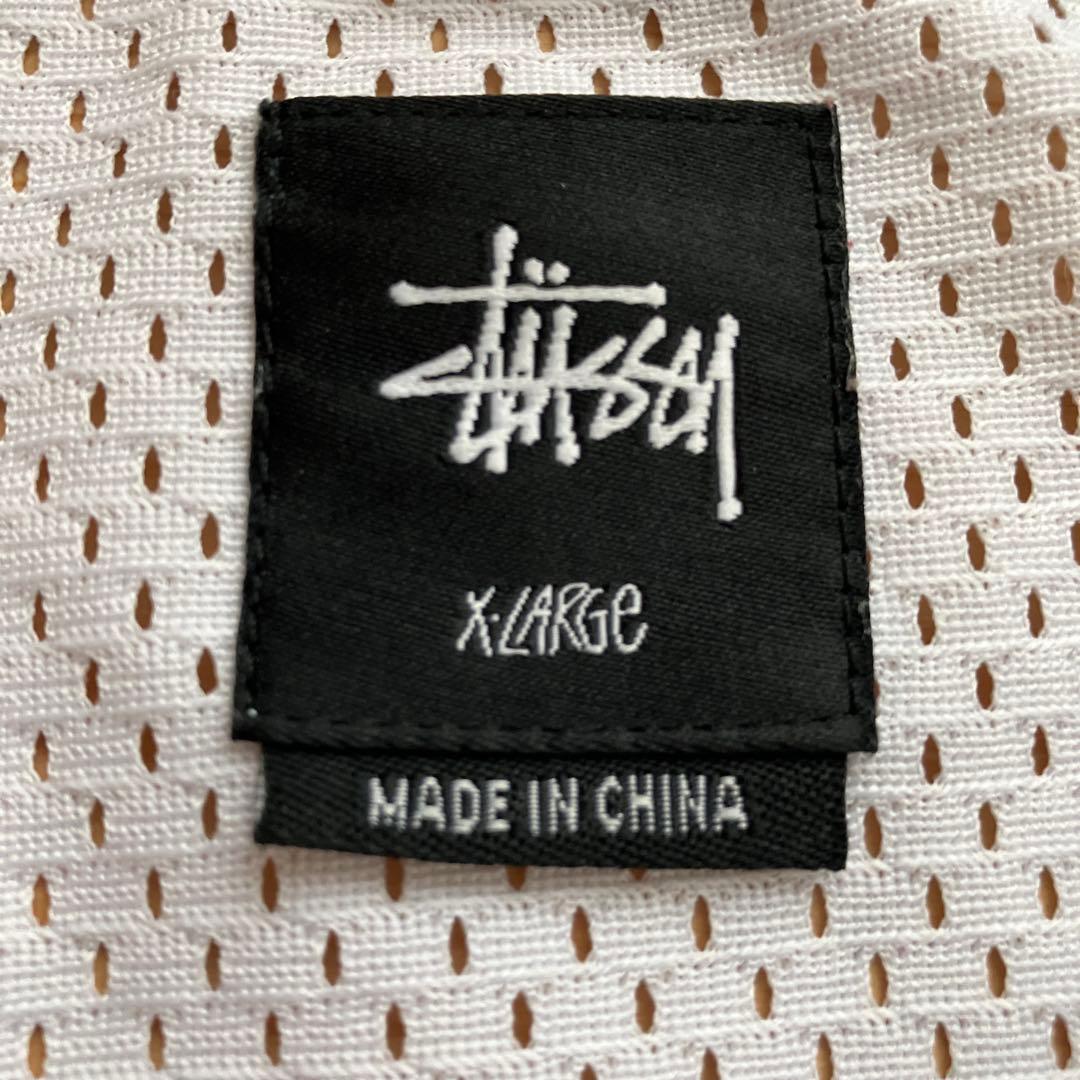 未使用並　ステューシー　メッシュ　タンクトップ　ゲームシャツ　デカロゴ　XL