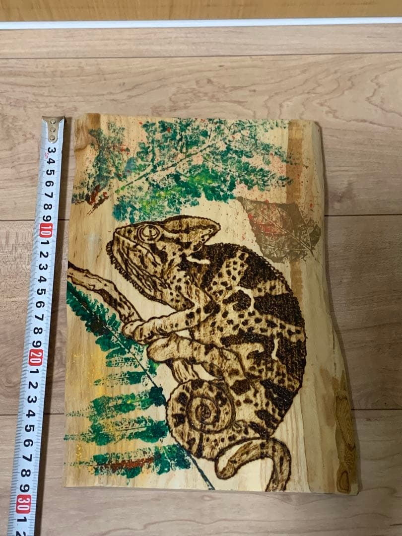 ウッドバーニングアート　カメレオン