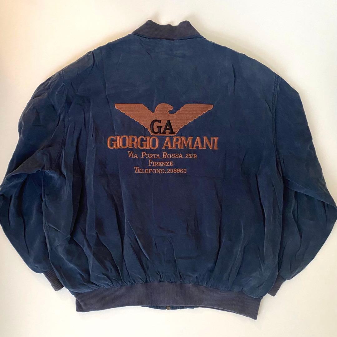 80s GIORGIO ARMANI MA-1 ブルゾン ジャンパー 刺繍