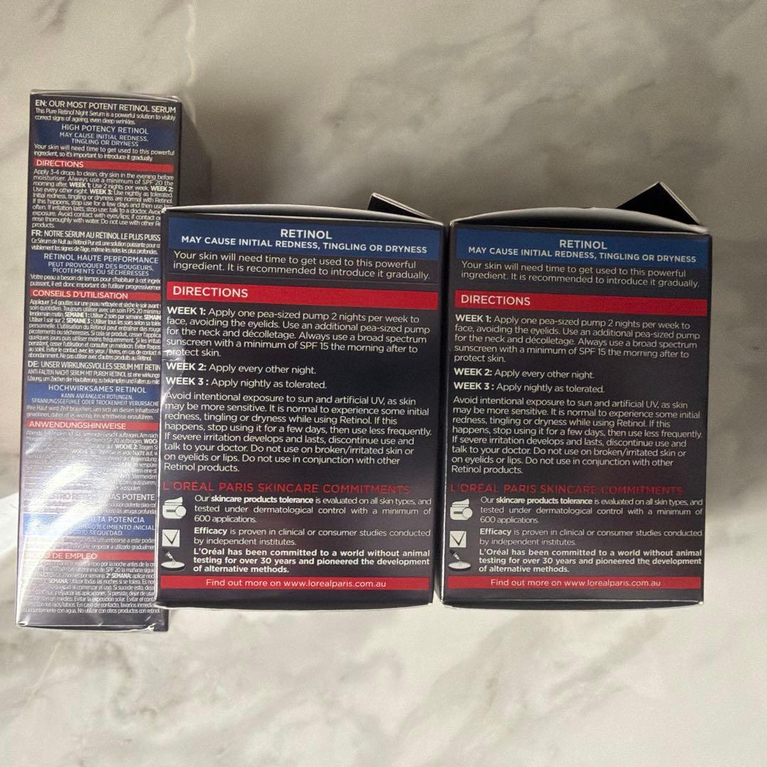 新品 ロレアル リバイタリフト ピュアレチノール美容液/クリーム50mlx2 個