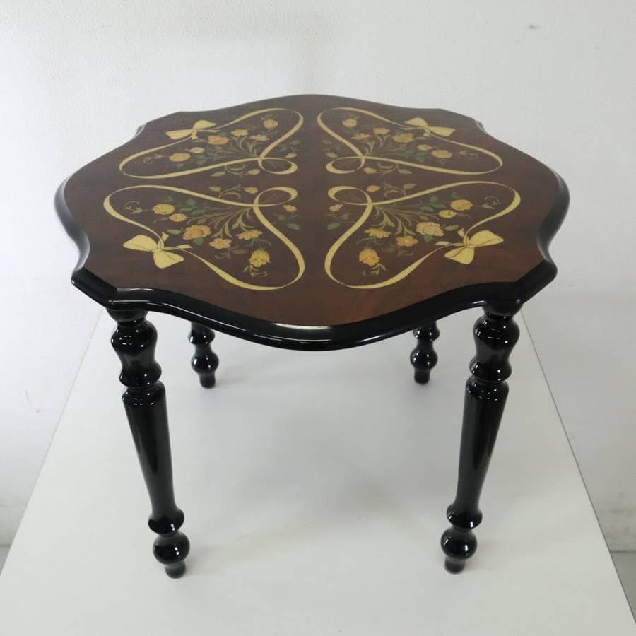 値下げイタリア製クラシカル家具 象嵌 サイドテーブル 花台 飾り台 高さ43cm