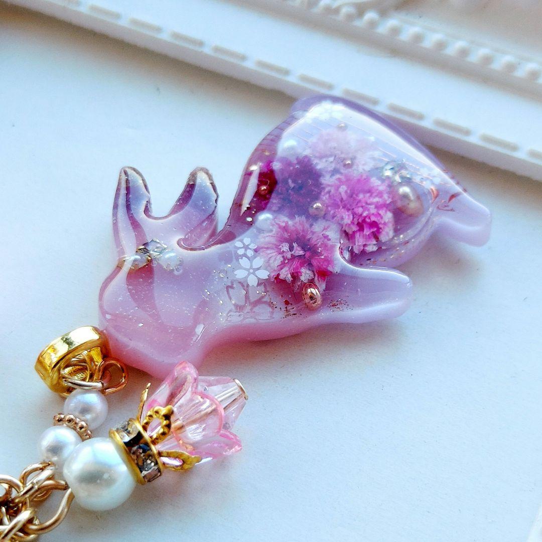 【1446】レジン　うさぎ　チャーム　キ―ホルダー　ハンドメイド