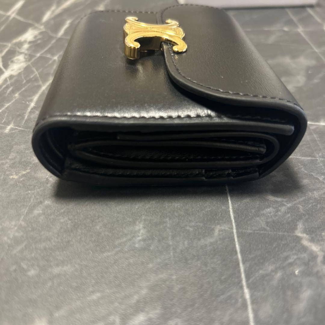 CELINE トリオンフ コンパクトウォレット ブラック 三つ折り財布