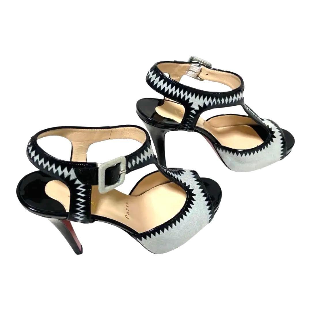 クリスチャンルブタン22.5　パンプス　レザースエードハイヒール　レッドソール