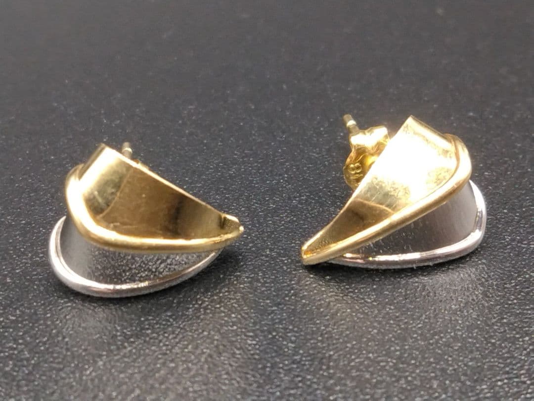 【ヴィンテージ】K18 Pt900 コンビ ピアス