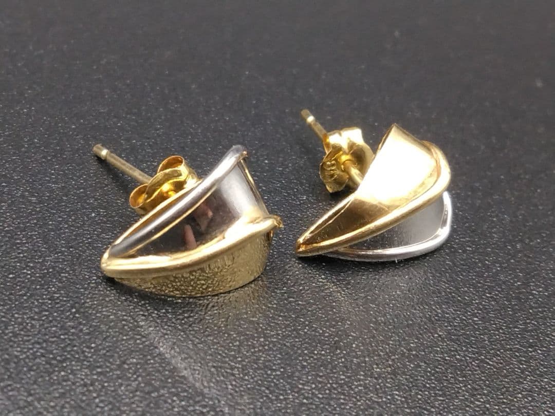 【ヴィンテージ】K18 Pt900 コンビ ピアス