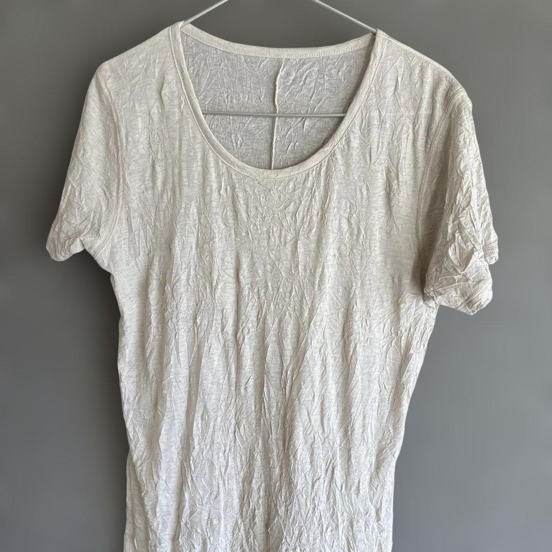トップス PRY Craft Fabric Layered U-neck T-shirt