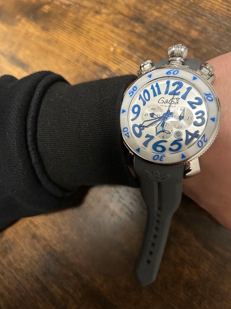 M*ル様 GaGa MILANO マヌアーレ クロノグラフ 48MM ブルー
