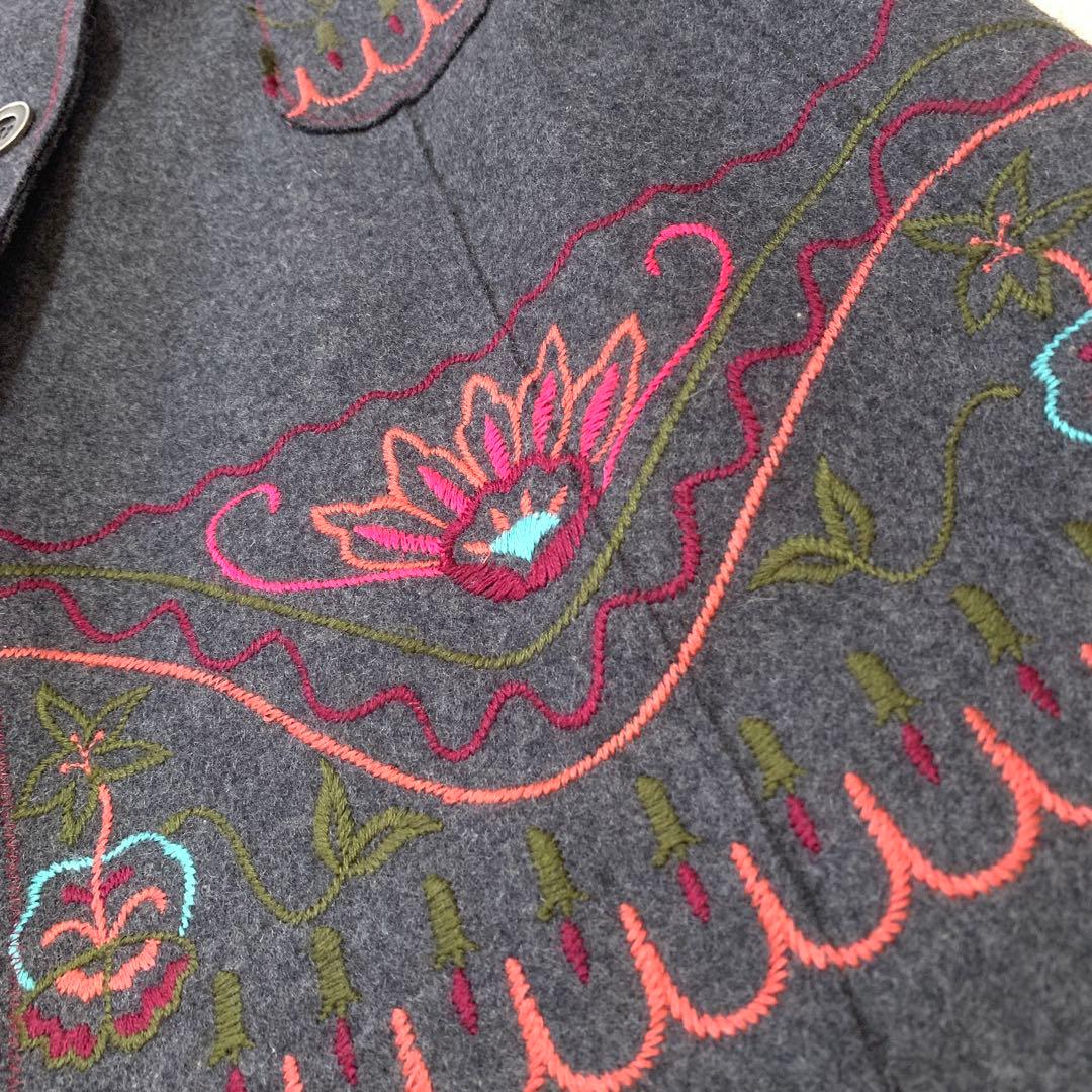 ★ ぷ一さん様　マックスマーラロングコート❤︎ダブルフェイス❤︎花柄刺繍Aライン　M