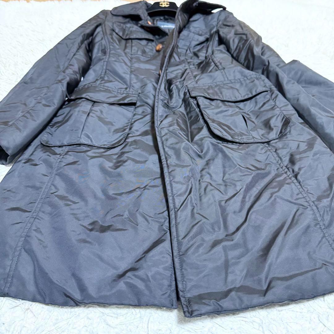 グースダウン✨エスマックスマーラ ダウンコート ロング ブラック ベルト付 38