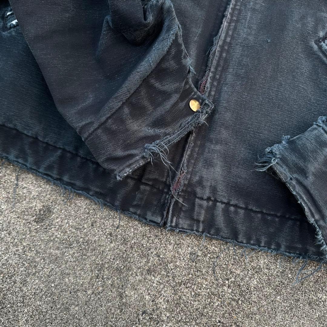 美フェード Carhartt ブラック デトロイト 単丈 ショート丈 ハチノス
