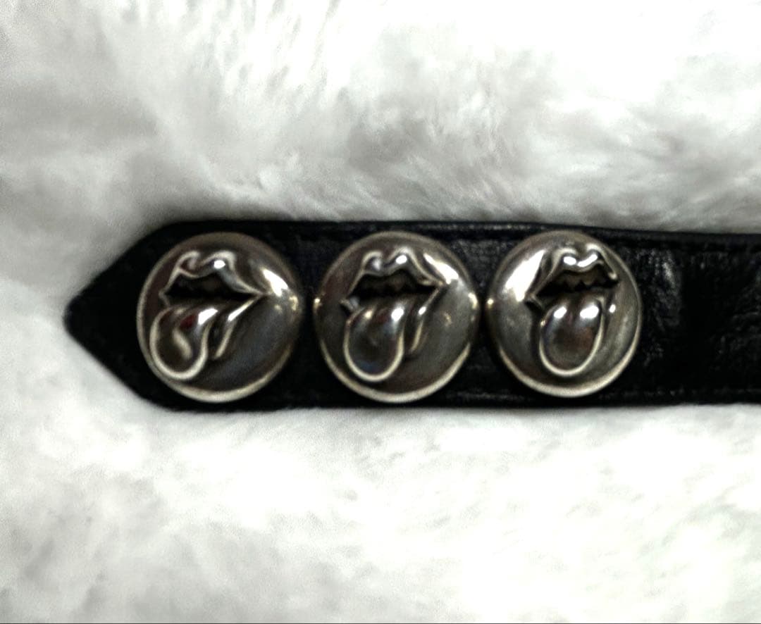 【正規品】クロムハーツ レザー　ブレス　ローリングストーンズ リップアンドタン