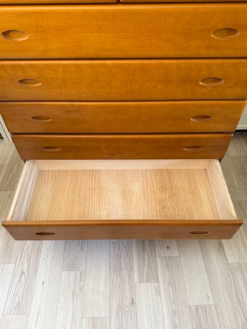 木製ハイチェスト 木目調 7段 引き出し ブラウン