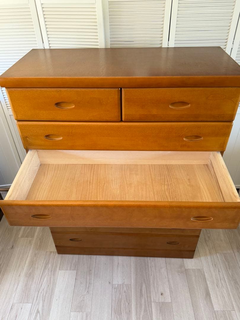 木製ハイチェスト 木目調 7段 引き出し ブラウン