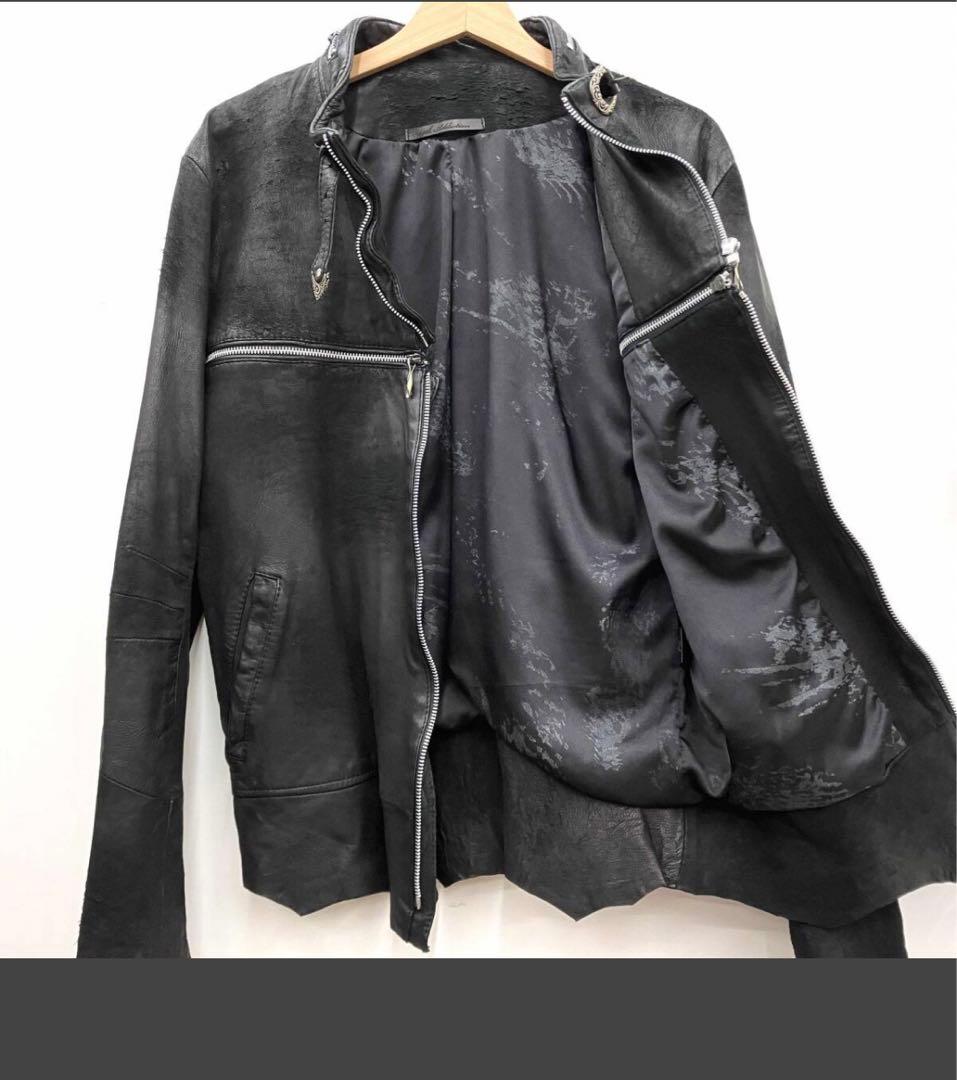 14th addictionクロスジップシープスキンライダースcrossサイズ4