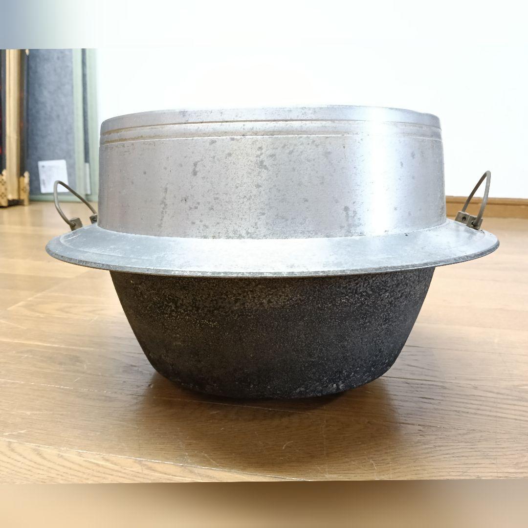 羽釜 アルミ 蓋付 かまど 古民家 炊き出し AK87