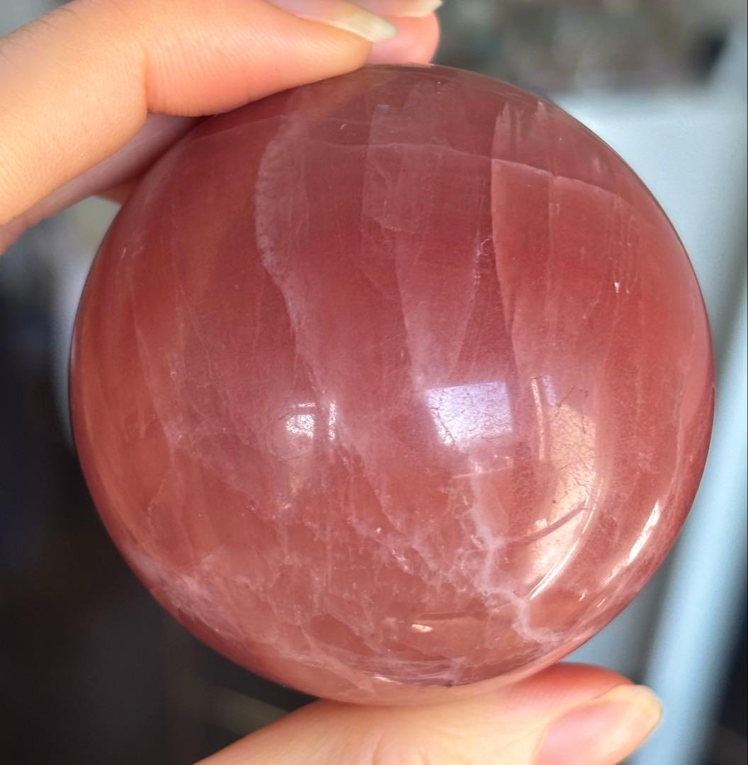 レア　高品質　ピンクカリビアンカルサイト　スフィア