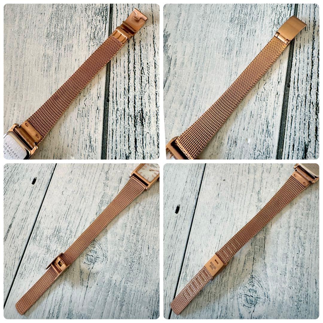 【希少.】MARGARET HOWELL 腕時計 スクエア ピンクゴールド 2P