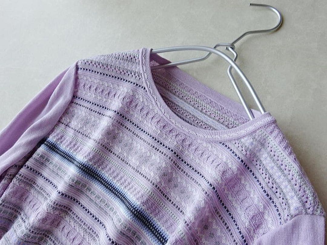 レリアン　13＋　飾り編み　ニット　セーター　ピンク