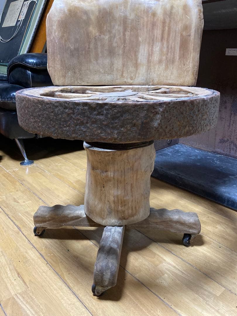 車輪型 椅子 チェア 木製 No.2