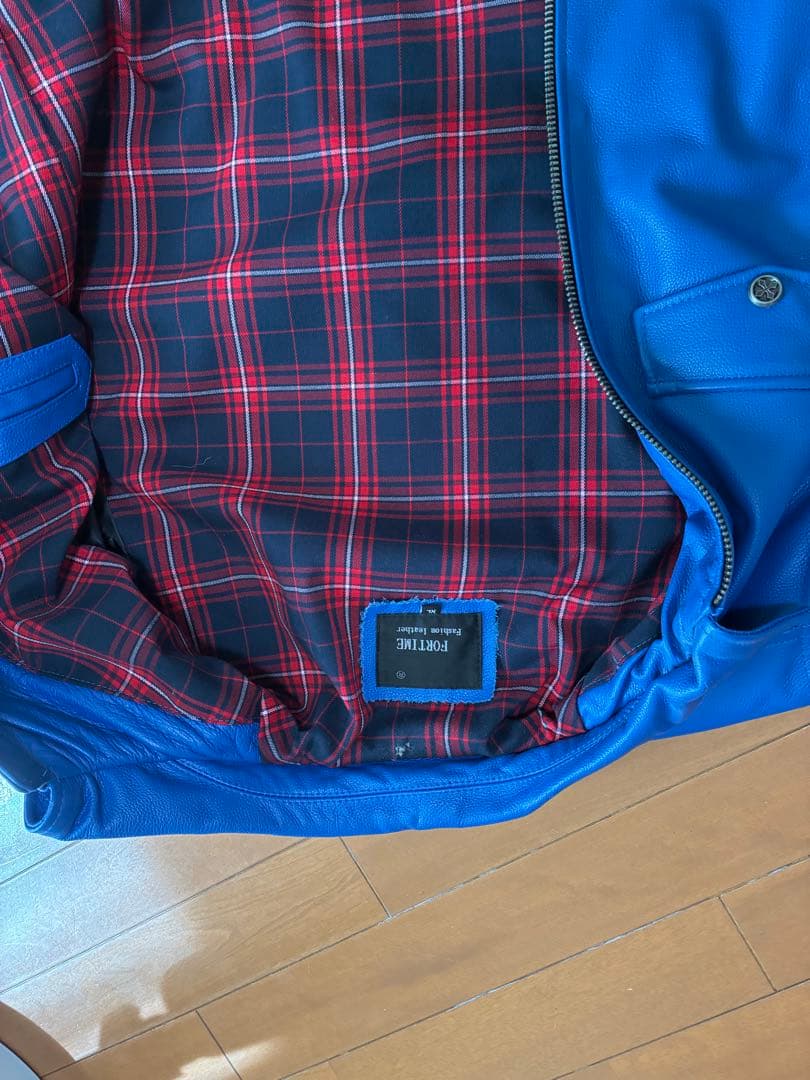 青 レザージャケット シングルライダース