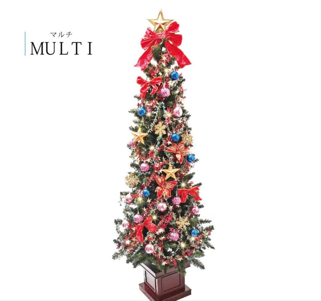 ウッドベーススリムツリーセット150cm 木製ポットツリー LED
