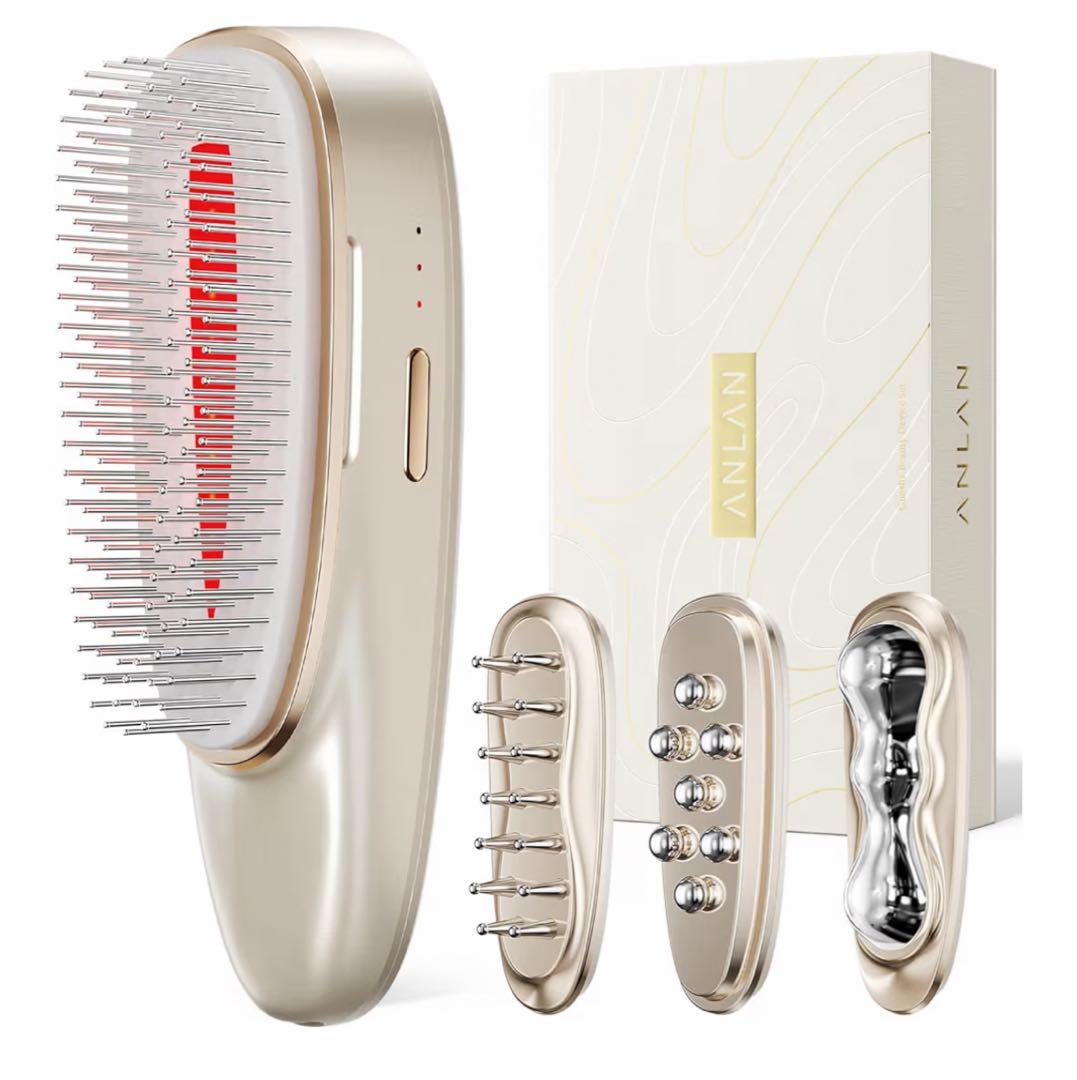 ANLAN リフトスパ温冷かっさ EMS リフトブラシ 電気ブラシ 4in1