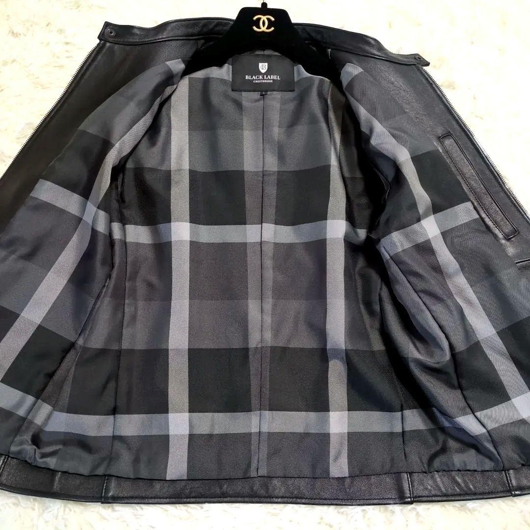 未使用級♦希少Ｌサイズ ブラックレーベルクレストブリッジ 羊革シングルライダース