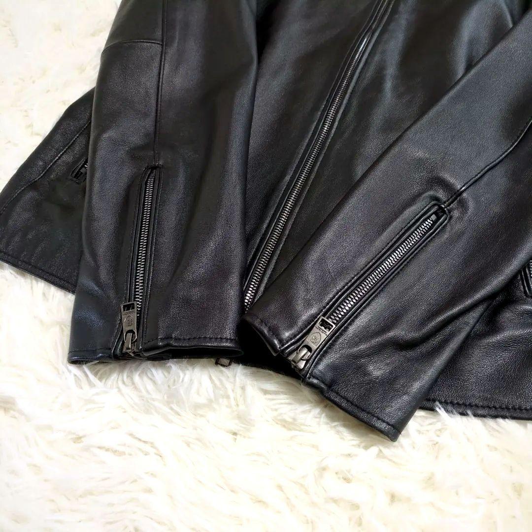 未使用級♦希少Ｌサイズ ブラックレーベルクレストブリッジ 羊革シングルライダース