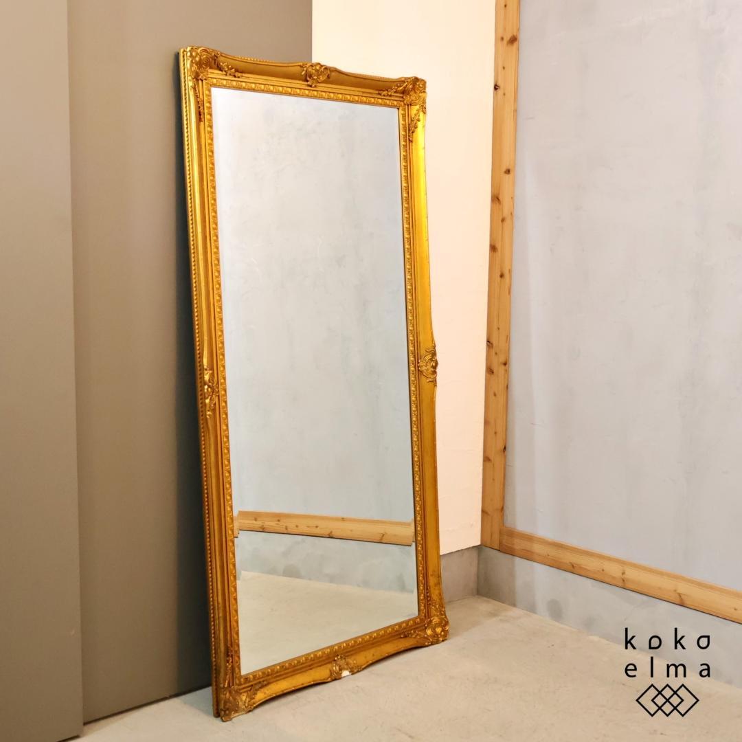 アンティーク調 ウォールミラー 全身鏡 ヴィンテージ エレガント クラシカル