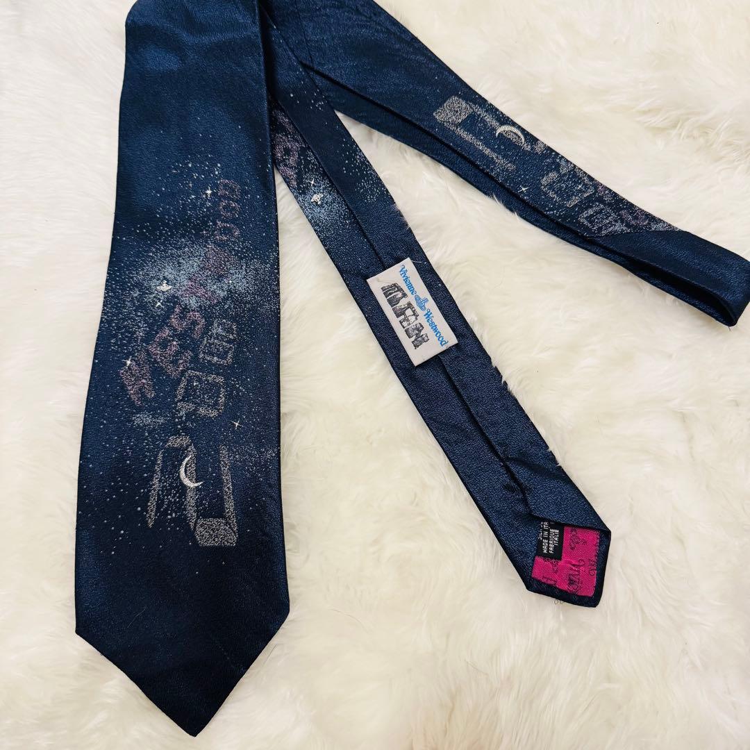 Vivienne WestWood MAN 宇宙/星空ネクタイ ネイビー