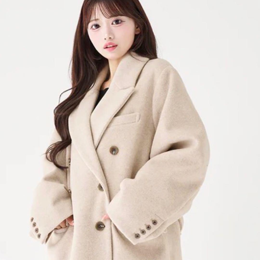 新品未開封　ダーリッチ ダブルロングチェスターコート　ベージュ　ロングコート