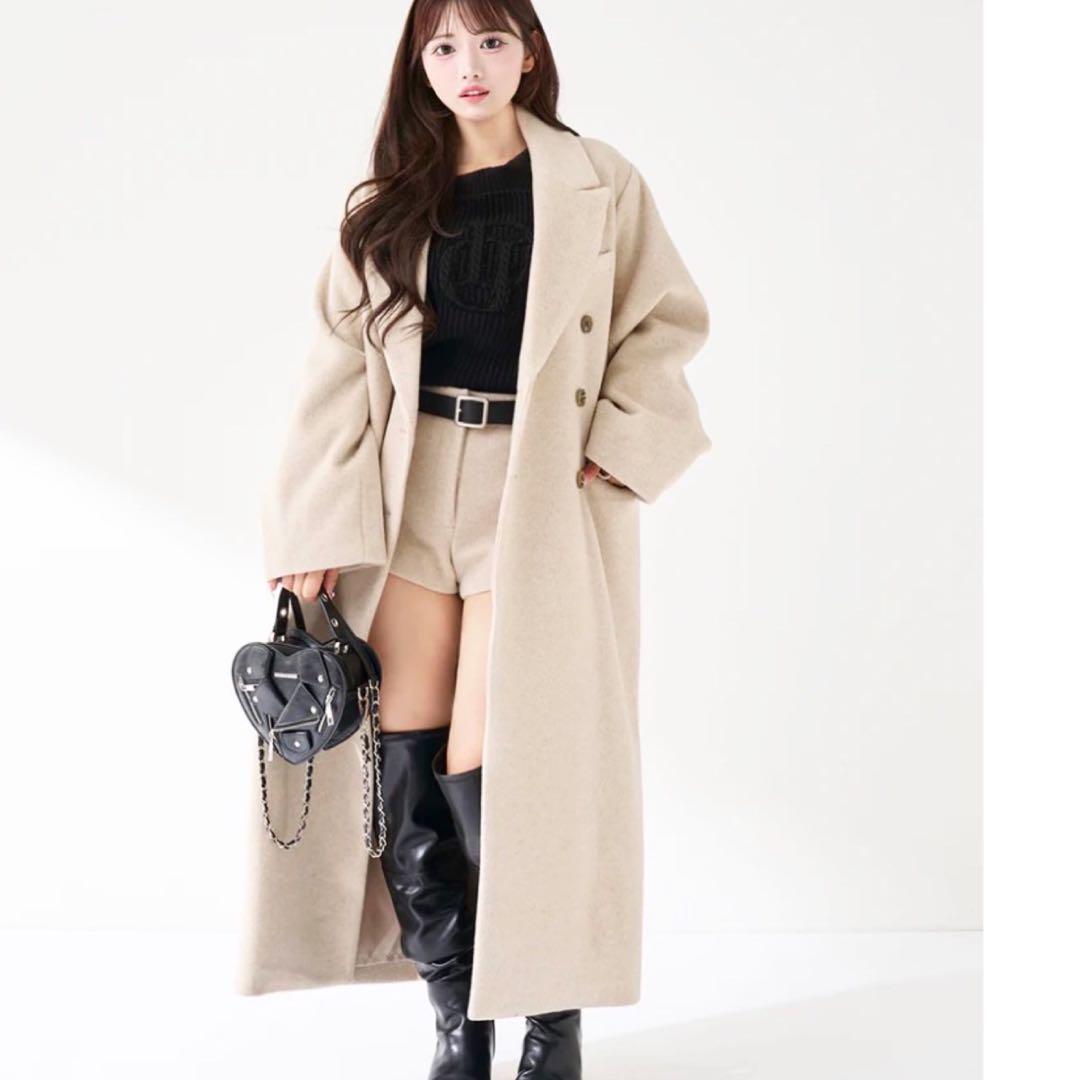 新品未開封　ダーリッチ ダブルロングチェスターコート　ベージュ　ロングコート