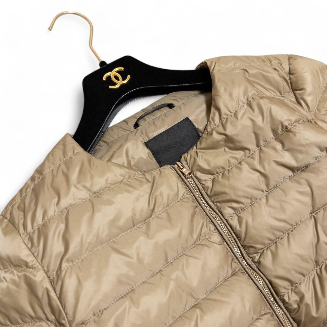 スマイル様タトラス ノーカラーダウンジャケット ライトブラウン 03