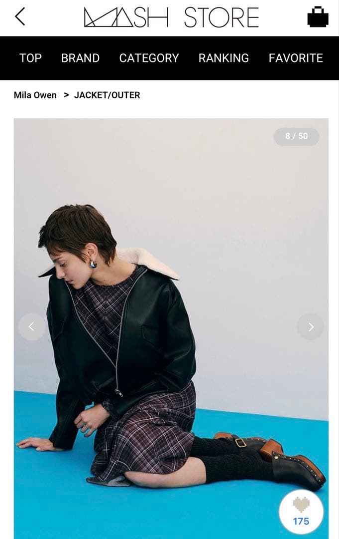 Mila Owen ミラオーエン ステンカラーフェイクレザーブルゾン アウター