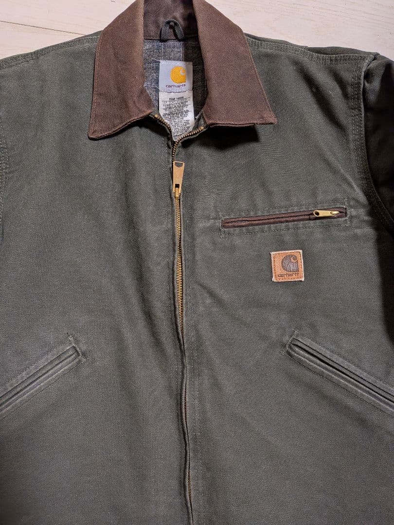 カーハートデトロイトジャケットj97 mos　モスグリーン　S seize