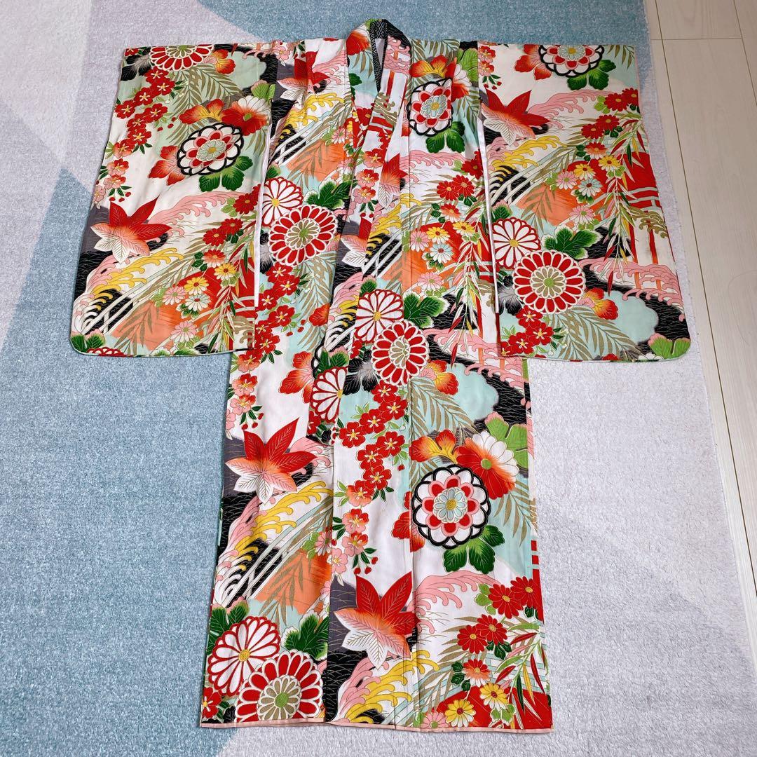七五三 5歳 6歳 小さめ7歳 アンティーク 着物 作り帯 小物 セット