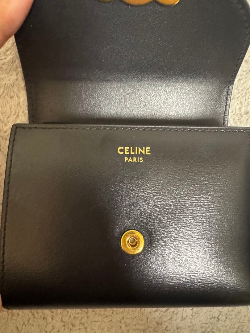 【即日発送】★タイムセール中★CELINE 三つ折り財布 ブラック