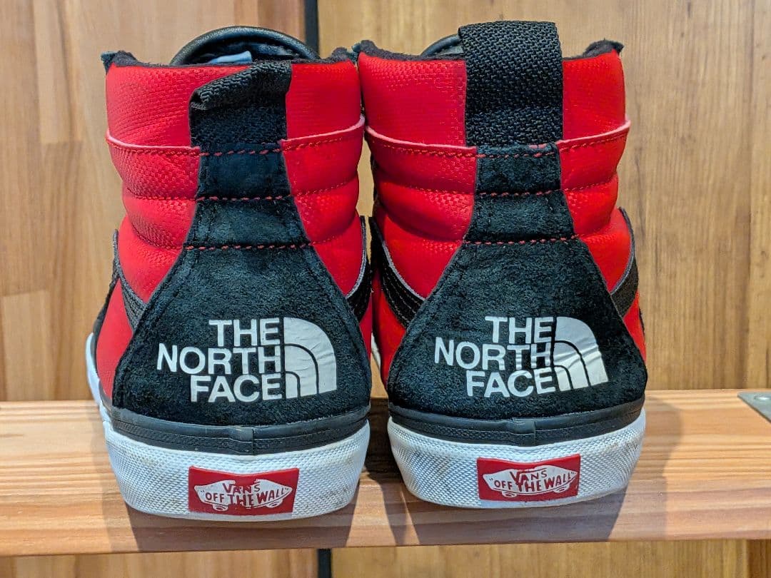 靴 Vans sk8hi NORTHFACE red/black 27cm
