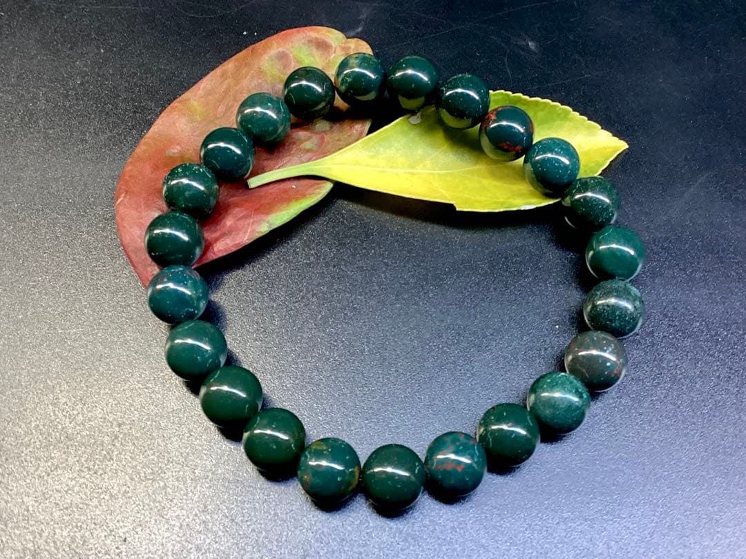 花仙山*出雲石ブレスレット 濃厚青緑 *希少色【碧玉】16cm 鑑別書別無し‼️