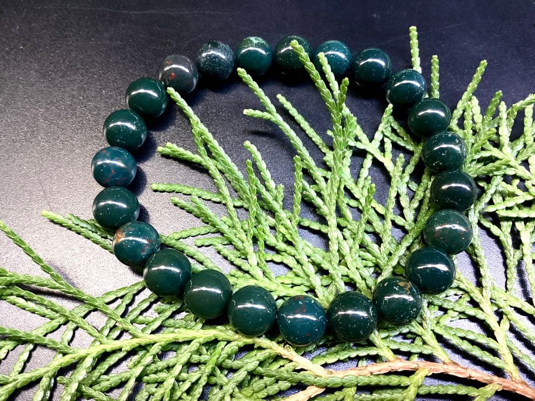 花仙山*出雲石ブレスレット 濃厚青緑 *希少色【碧玉】16cm 鑑別書別無し‼️