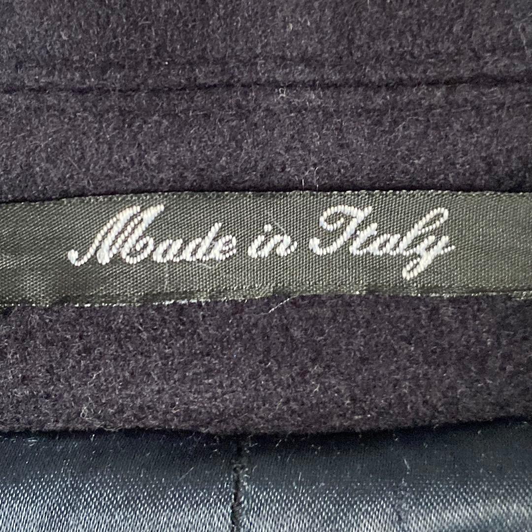 80s90s イタリア製 ウールカシミヤ ステンカラーコート ダークネイビー