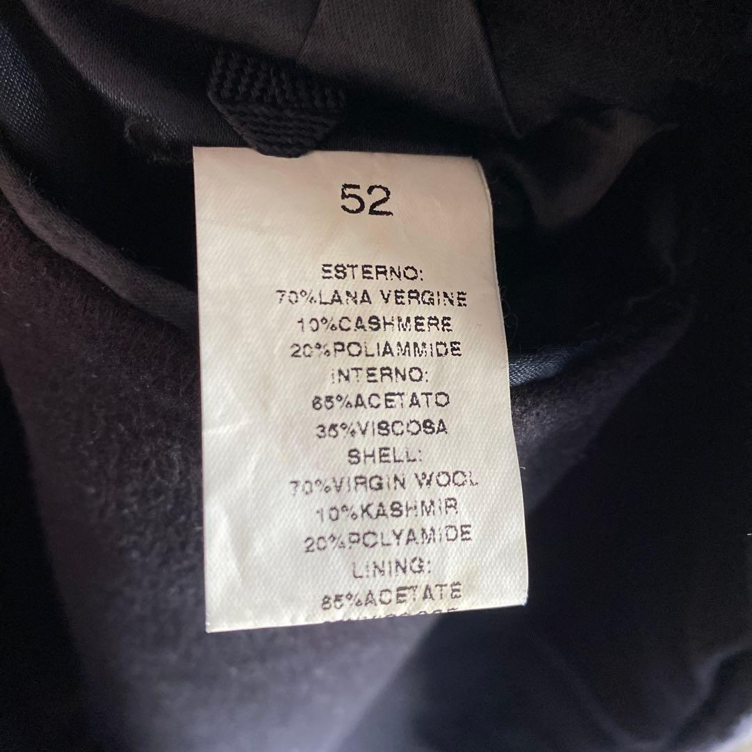 80s90s イタリア製 ウールカシミヤ ステンカラーコート ダークネイビー